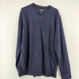 01.Algo Men's Navy XL Boulder Performance Thermal Henley NWT